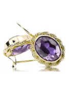 Yellow 8k gold 333 Alexandrite earrings vec007x-ax Russian Soviet USSR Vintage Jewelry Art Deco style